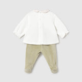 Tutina Spezzata in ciniglia Neonata Verde Mayoral 2512
