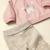 Tutina Spezzata in Caldo Cotone Neonata Rosa/Beige Mayoral 2514