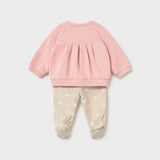 Tutina Spezzata in Caldo Cotone Neonata Rosa/Beige Mayoral 2514