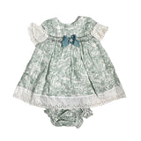 Abito Mezza Manica con Culotte in Cotone con Fantasia Neonata Valentina Bebes KTM15