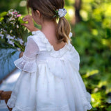 Abito Elagante Cerimonia Con Culotte In Cotone Panna Neonata MIMOSA AMANDAM