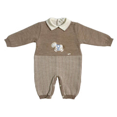 Einteiler aus 100 % Wolle mit Schaukelpferd für Neugeborene NINNAOH I23311TF