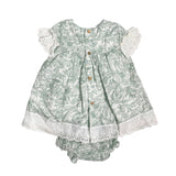 Abito Mezza Manica con Culotte in Cotone con Fantasia Neonata Valentina Bebes KTM15