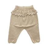 Pantalone In Filo Di Cotone Beige Neonata A&J A&J153