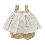 Ärmelloses Kleid mit Spitzenculotte San Gallo Baby Girl LA SARTORIA DEI PICCOLI LPB102