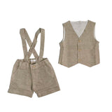 Completo Con Bermuda E Panciotto In Misto Lino Bambino A&J A&J325
