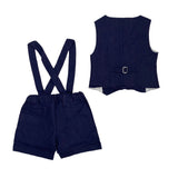 Completo Con Bermuda E Panciotto In Misto Lino Neonato A&J A&J325