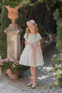 Abito in Georgette Cerimonia Bambina Bianco MIMILU' 1267