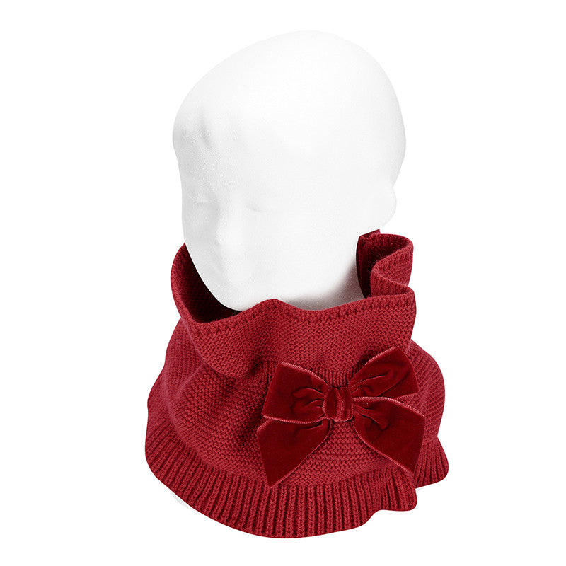 Curled Neck Warmer With Velvet Bow Child CONDOR 50429