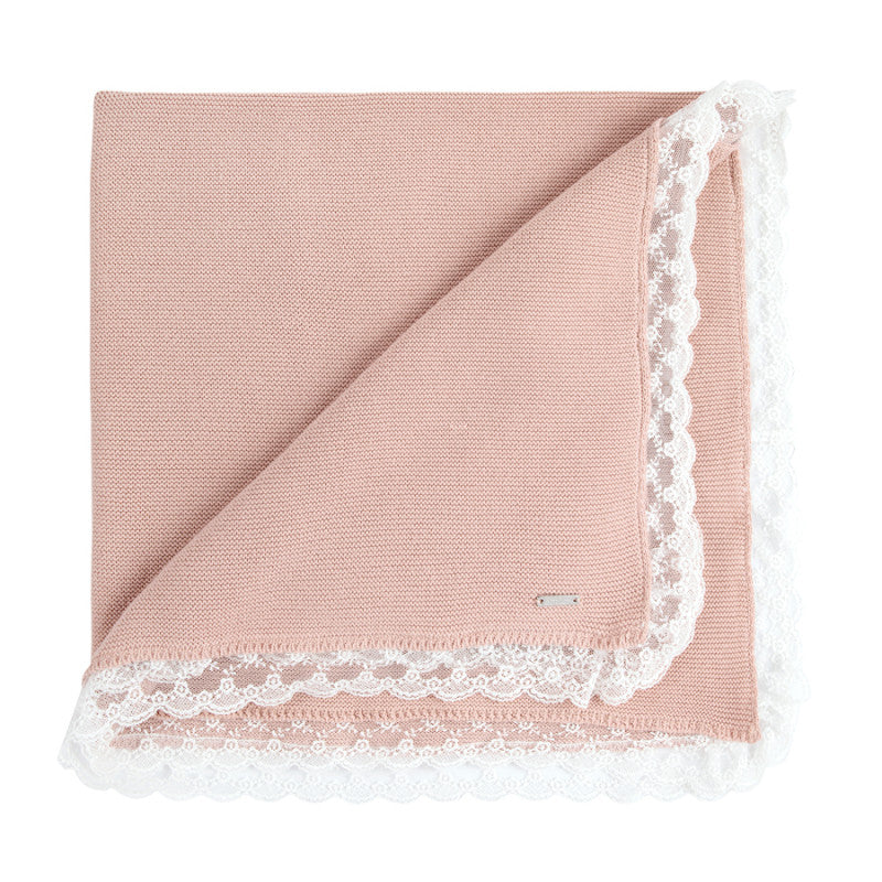 Coperta Scialle In Caldo Cotone Con Pizzo A Tombolo Neonata CONDOR 55739