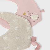 Set 2 bavaglini impermeabili con porta ciuccio neonati Mayoral 9140R