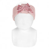 Fascia Turbante In Punto Legaccio Con Fiocco In Velluto Neonata CONDOR 50051