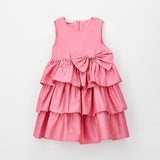 Abito Elegante Smanicato In Cotone Con Fiocco Neonata SARABANDA G247