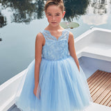 Abito Elegante In Pizzo E Tulle Bambina SARABANDA 8461