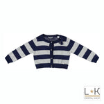 Cardigan in Misto Lana a Righe Laminato Neonata Sarabanda R068 - SARABANDA - LuxuryKids