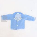 Cardigan In Misto Lana Azzurro Neonato Manuell&Frank MF4110I - MANUELL&FRANK - LuxuryKids