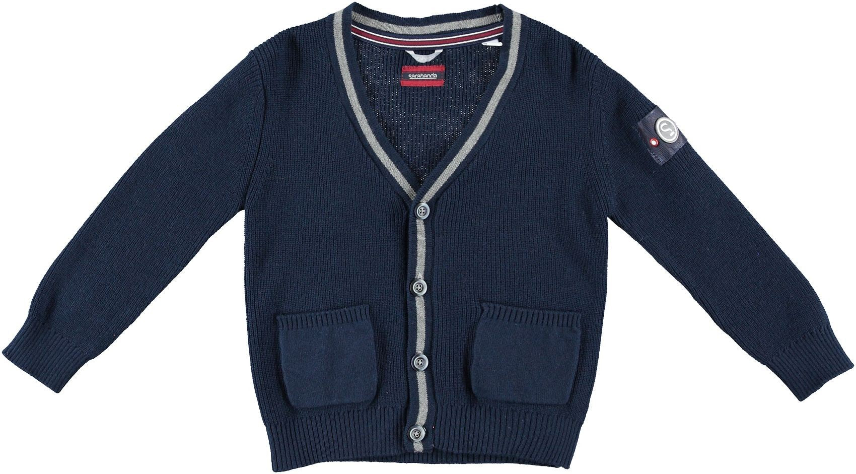 Cardigan In Misto Lana Blu Neonato Sarabanda K106 - SARABANDA - LuxuryKids