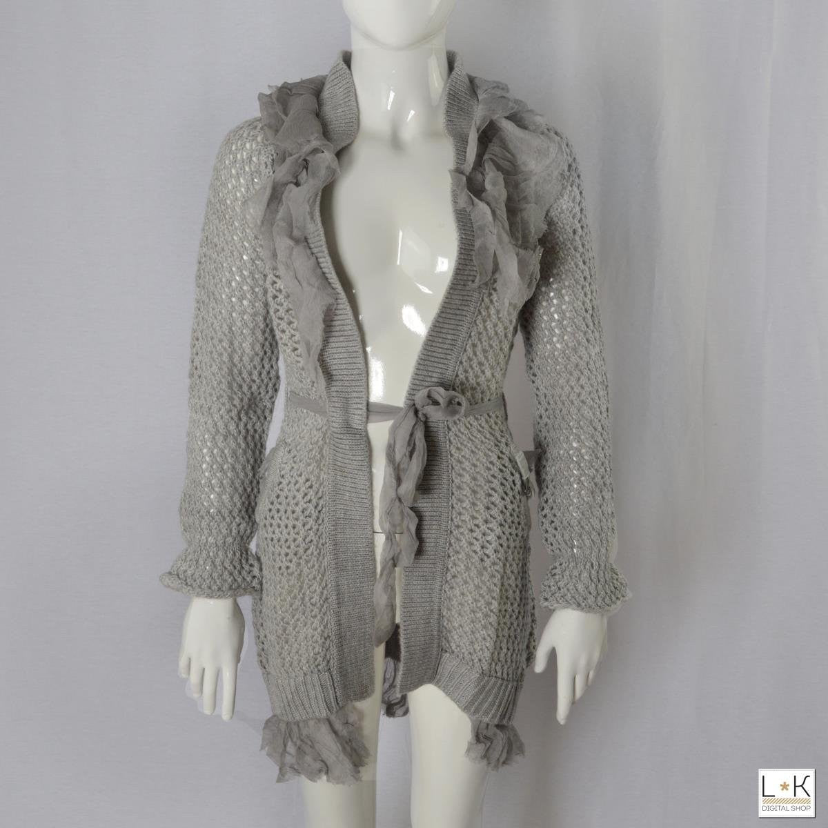 Cardigan In Misto Lana Grigio Bambina Fracomina FM11FW49 - FRACOMINA - LuxuryKids