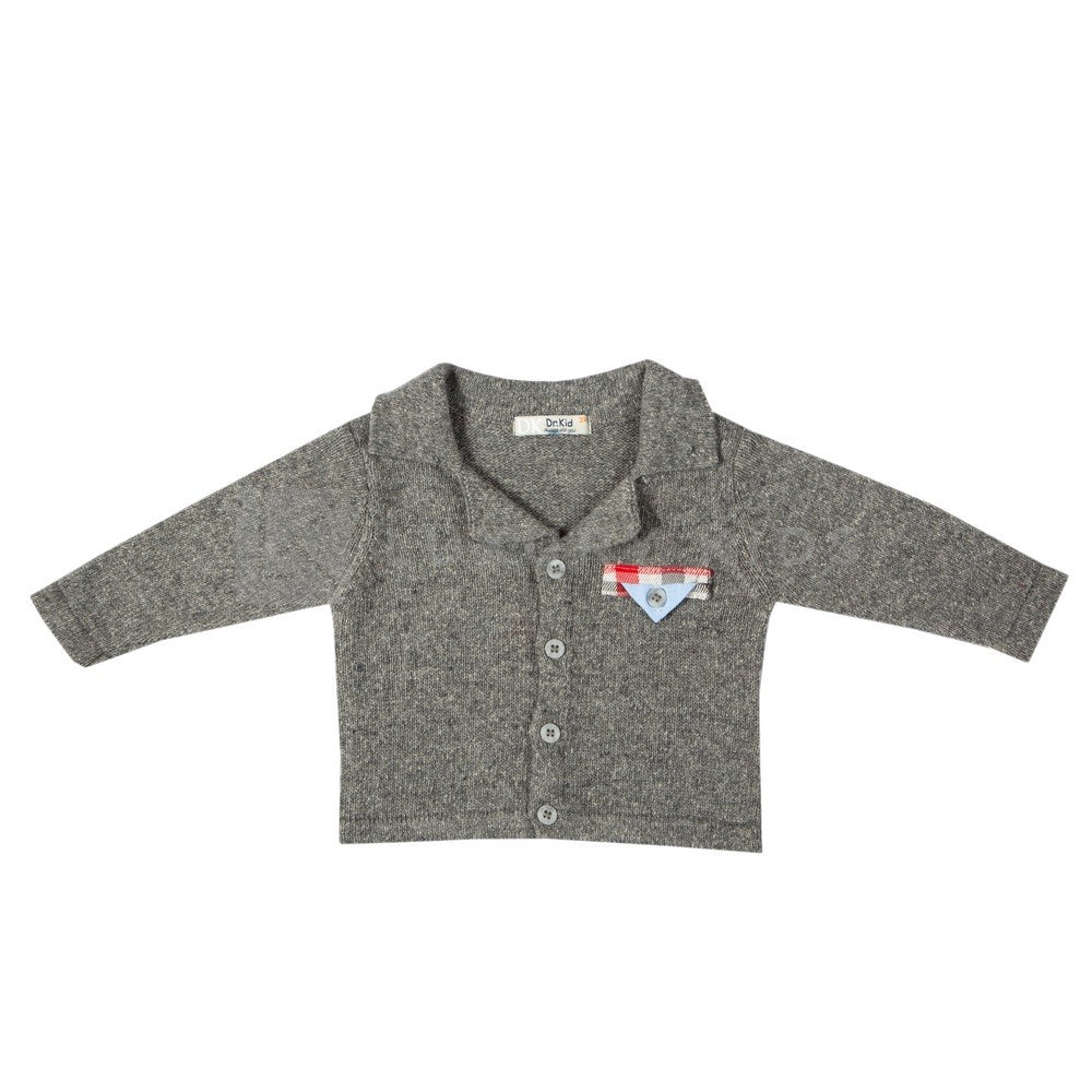 Cardigan misto lana Bambini Grigio Dr Kid 573 - DR.KID - LuxuryKids