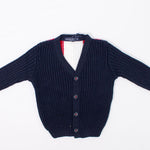 Cardigan Misto Lana Blu e Nero Bambino Manuell&Frank MF4156B - MANUELL&FRANK - LuxuryKids