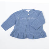 Cardigan misto lana bluette Neonata FINA EJERIQUE O18A90H06 - Fina Ejerique - LuxuryKids