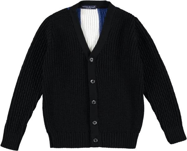 Cardigan Misto Lana Nero Bambino Manuell&Frank MF4156B - MANUELL&FRANK - LuxuryKids