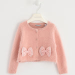 Cardigan Morbido In Misto Lana Con Fiocchi Rosa Bambina Sarabanda K251 - SARABANDA - LuxuryKids