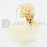 Cerchietto Con Fiore Grande E Nebbiolina Avorio Bambina SIENA 7328 - SIENA - LuxuryKids