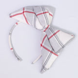 Cerchietto In Caldo Cotone Con Fiocco A Quadroni Grigio Bambina CHUA T2GAW19 - CHUA - LuxuryKids