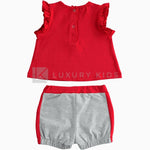 Completini Pratici Corti In Cotone con Stelle Per Bambina Sarabanda J754 - SARABANDA - LuxuryKids