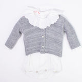 Completo 3 Pezzi Con Salopette Verde A Quadretti Neonata ALEXIA AL2066I - ALEXIA - LuxuryKids