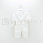 Completo 4 Pezzi Bianco Seta In Velluto Battesimo Neonato Creazioni Luana 3150 - CREAZIONI LUANA - LuxuryKids