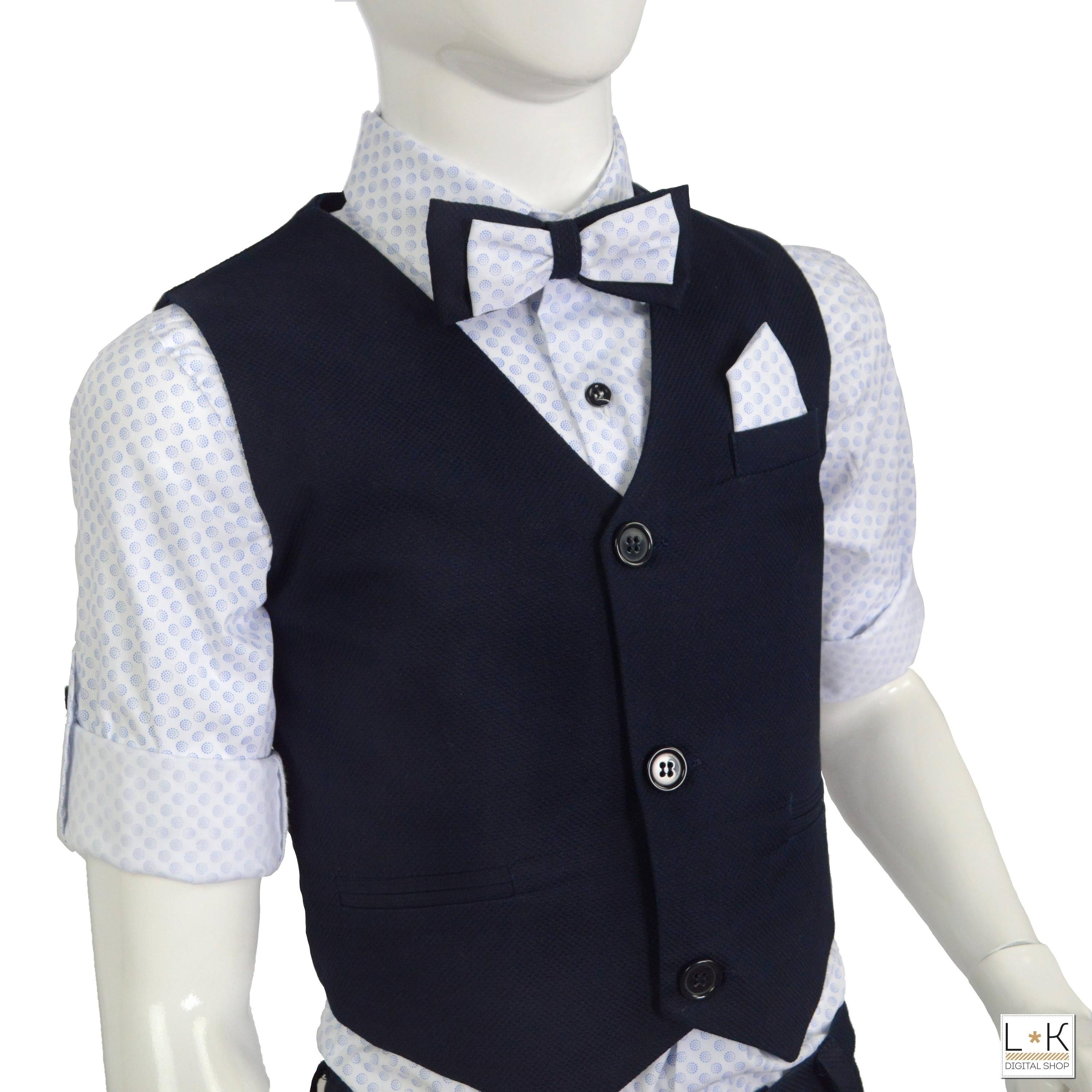 Completo 4 Pezzi Elegante Bambino Blu Bufi M10065Y1 - BUFI - LuxuryKids