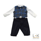 Completo 4 Pezzi Elegante Blu Neonato Bufi 9773A - BUFI - LuxuryKids