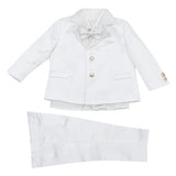 Completo 5 Pezzi Elegante In Raso Panna Neonato Le Petits Enfants MARIANO - LE PETITS ENFANTS - LuxuryKids