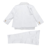 Completo 5 Pezzi Elegante In Raso Panna Neonato Le Petits Enfants MARIANO - LE PETITS ENFANTS - LuxuryKids