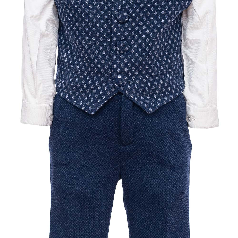 Completo 5 Pezzi Elegante Neonato  Blu Le Petits Enfants DIEGO - LE PETITS ENFANTS - LuxuryKids