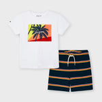 Completo Bermuda A Righe Con Shirt Bambino MAYORAL 3642 - MAYORAL - LuxuryKids