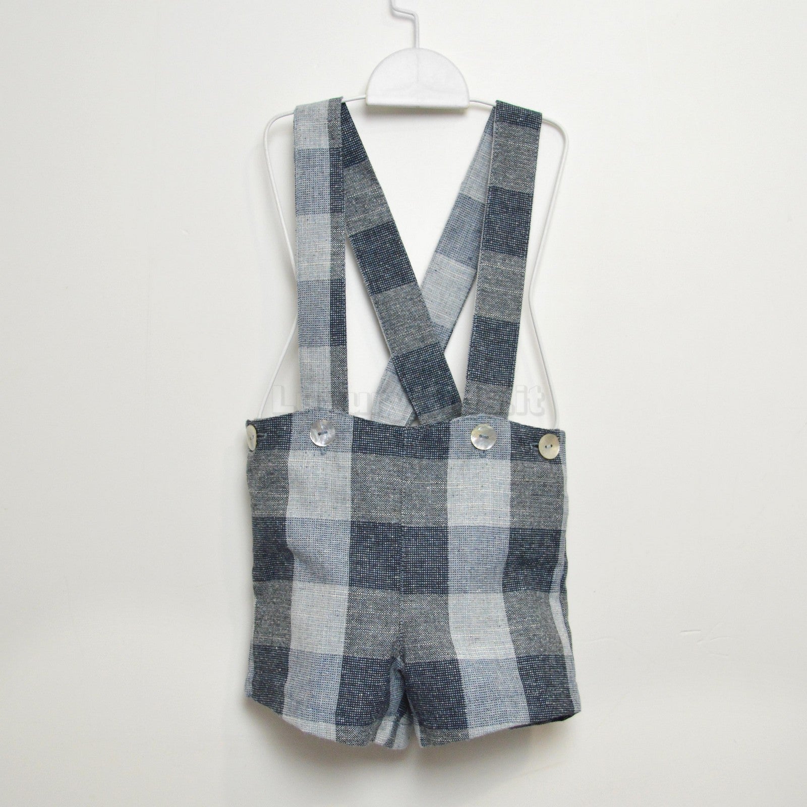 Completo Bermuda con bretelle e Cardigan Blu Per Bambino Paloma de la O EI8BM1 - PALOMA DE LA O - LuxuryKids