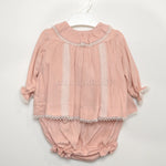 Completo Blusa con culotte elegante chic Rosa antico  Neonata TARTALETA A3724 - TARTALETA - LuxuryKids