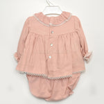 Completo Blusa con culotte elegante chic Rosa antico  Neonata TARTALETA A3724 - TARTALETA - LuxuryKids