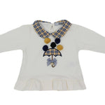 Completo Caldo Cotone Maglia con Shorts Panna Pie de Poul Senape Blu Bambina Dr Kids 339 - DR.KID - LuxuryKids