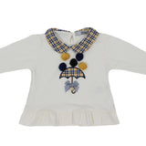 Completo Caldo Cotone Maglia con Shorts Panna Pie de Poul Senape Blu Bambina Dr Kids 339 - DR.KID - LuxuryKids