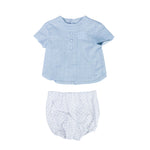 Completo Camicia e Culotte Celeste Neonato DEL SUR 0034 - DEL SUR - LuxuryKids