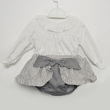 Completo con culotte e blusa Grigio Neonata TARTALETA A3219 - TARTALETA - LuxuryKids