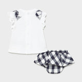 Completo Con Gonna E Shirt Bianco-Blu Neonata MAYORAL 1839 - MAYORAL - LuxuryKids