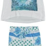 Completo Con Leggings E Maxi Shirt In Cotone Elasticizzato A Fantasia Bambina Sarabanda Q608 - SARABANDA - LuxuryKids