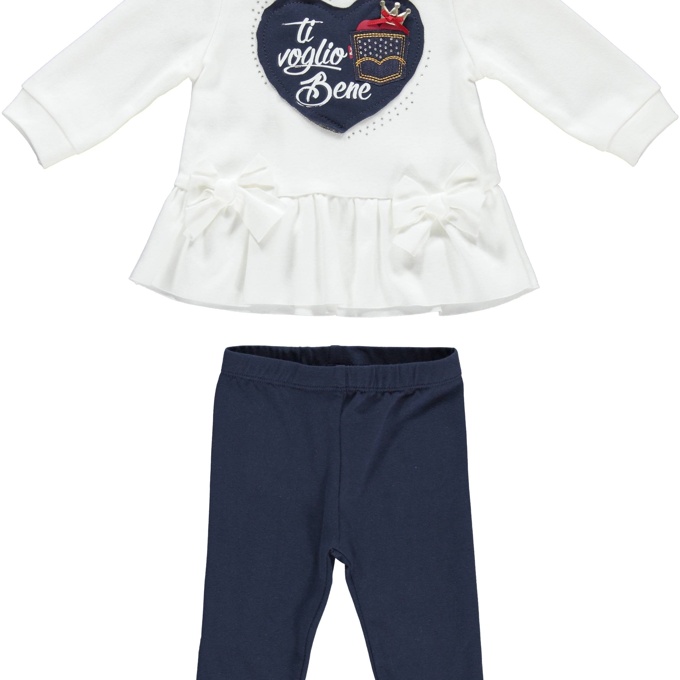 Completo con leggings in caldo cotone Neonata Minibanda K777 - MINIBANDA - LuxuryKids