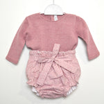 Completo Culotte con Maglioncino Rosa con Fantasia di Stelline Per Neonata Paloma de la O LI8BR1 - PALOMA DE LA O - LuxuryKids