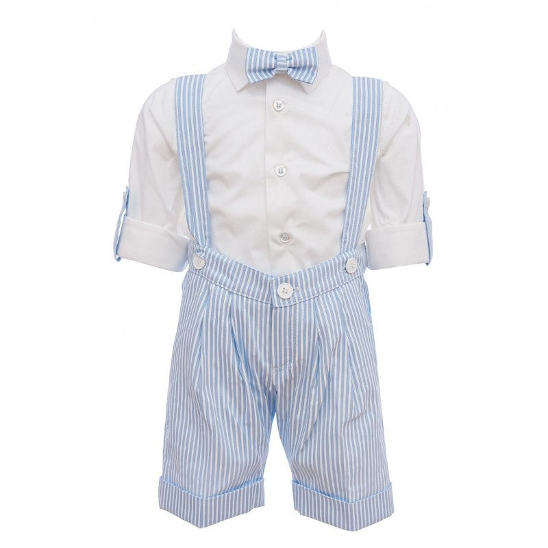 Completo Elegante in Cotone Fantasia a Righe Celeste-Bianco BUFI B5111A - BUFI - LuxuryKids